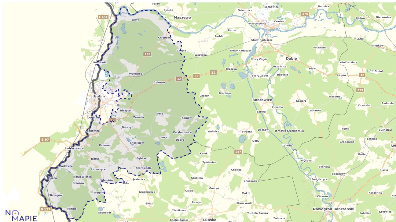 Mapa uzbrojenia terenu Gubina