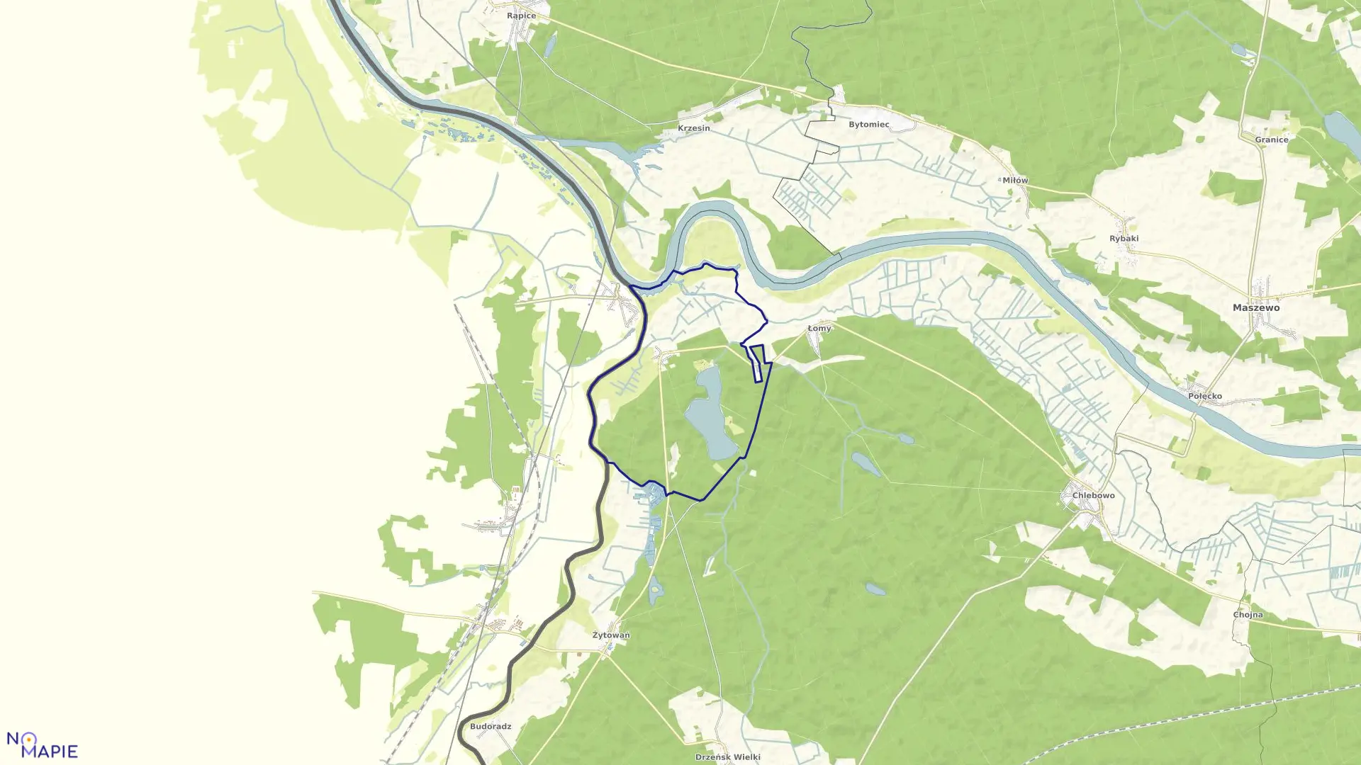 Mapa obrębu Kosarzyn w gminie Gubin